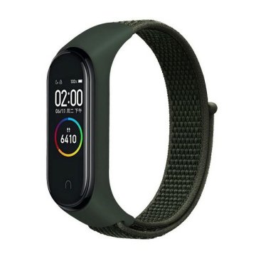 shumee Pašček za Xiaomi Mi Band 7 Beline NylonLoop zelene barve