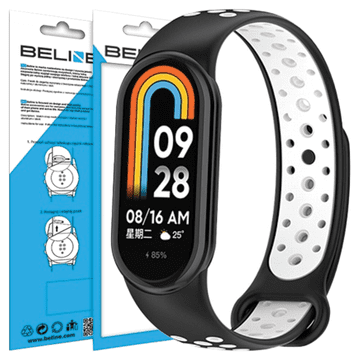 1 to 3 BELINE PAS ZA MI BAND 9 8 DESIGN ČRNO-BEL ZA URE MODNE IN UDOBNE