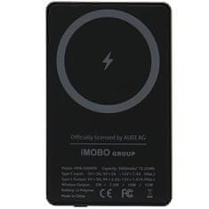 Audi Induktivna prenosna baterija Audi 15W 5000mAh siva/siva z velikim logotipom MagSafe AU-MWPB5000-GT/D1-GY