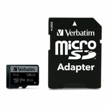 Verbatim VERBATIM MICROSD KARTICA 128 GB U3 ADAPTER ZA TELEFONE, TABLIČNE RAČUNALE, KAMERO 47044