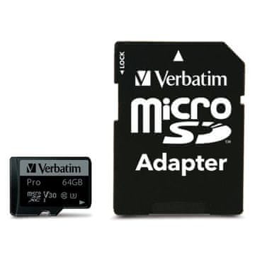 1 to 3 Verbatim Microsd Kartica 64Gb U3 Za Telefone Z Adapterjem In Hitrim Polnjenjem