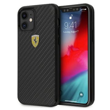 Ferrari FERCAHCP12SBK trdi ovitek za iPhone 12 mini 5,4" črno/črn, On Track Real Carbon