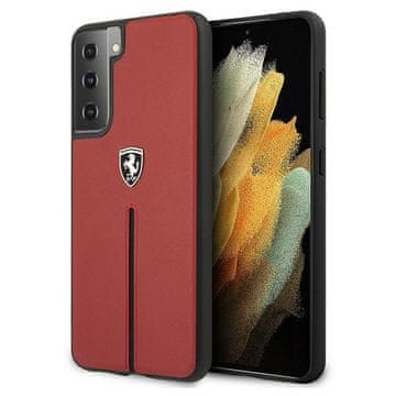 Ferrari Usnjen ovitek Ferrari za Samsung Galaxy S21 Plus, rdeč