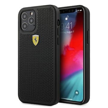 Ferrari Ferrari FESPEHCP12LBK trdi ovitek za iPhone12 Pro Max 6.7 črno/črno, perforiran
