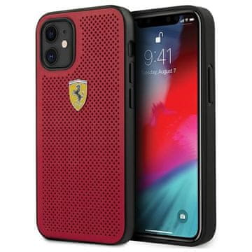 Ferrari Perforiran ovitek za iPhone 12 mini Ferrari On Track rdeč