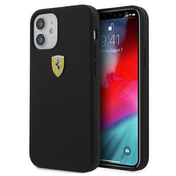 Ferrari FESSIHCP12SBK trdi ovitek za iPhone 12 mini 5,4" črn/črn, iz silikona, na tracku