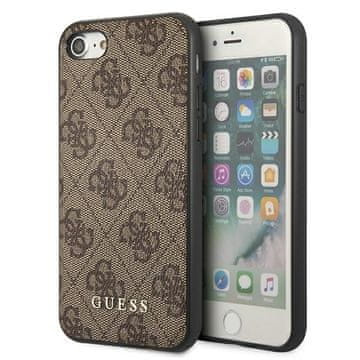 Guess Ovitek Hard 4G Metal Gold Logo Rjava barva za iPhone SE 2022