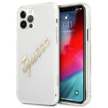 Guess Guess GUHCP12MKTRSVGO prozoren trdi ovitek za iPhone 12/12 Pro 6.1, zlate barve