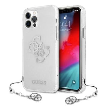 Guess Guess GUHCP12LKS4GSI iPhone 12 Pro Max 6.7 Prozoren trdi ovitek 4G Srebrna kolekcija obeskov