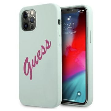 Guess Silikonski ovitek Guess GUHCP12LLSVSBF za iPhone 12 Pro Max6,7 v modri fuksija barvi, vintage