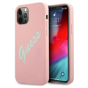 Guess Silikonski ovitek Guess GUHCP12LLSVSPG za iPhone 12 Pro Max 6.7, roza, zelen/zelen, roza, vintage