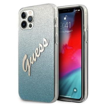 Guess Guess GUHCP12LPCUGLSBL trdi ovitek za iPhone 12 Pro Max 6.7 modro/modro z bleščečim gradientnim skriptom
