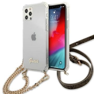 Guess Ovitek Guess za iPhone 12 4G z zlato verižico