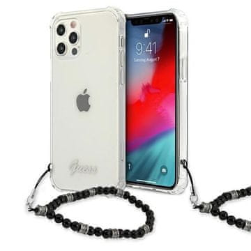 Guess Guess GUHCP12MKPSBK iPhone 12/12 Pro 6.1 Prozoren trdi ovitek črne barve