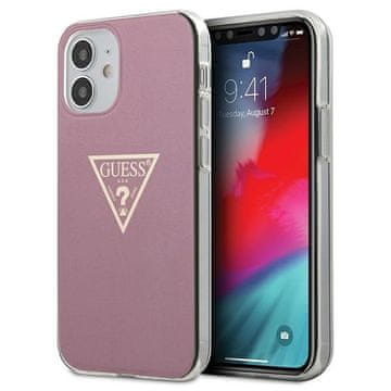 Guess Ovitek za iPhone 12 mini Guess Hardcase Metallic Collection Pink