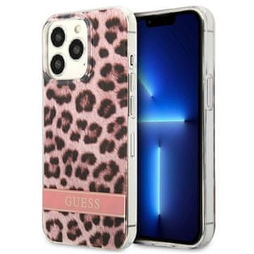 Guess Guess GUHCP13LHSLEOP trdi ovitek za iPhone 13 Pro / 13 6.1 roza z leopardjim vzorcem