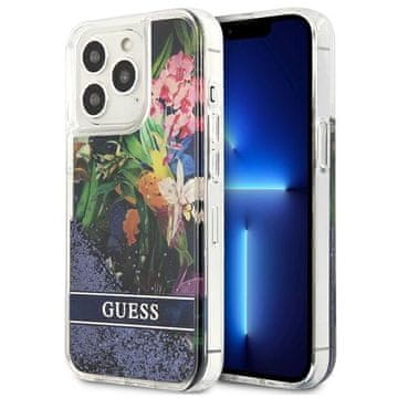 Guess Ovitek Floral Bleščeč Modri