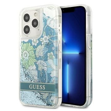 Guess Ovitek za iPhone 13 Pro Max Flower tekoče bleščeče zelene barve