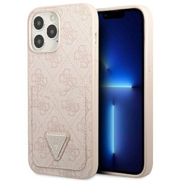 Guess Ovitek Guess Triangle Logo z režo za kartico za iPhone 13 Pro 4G, roza