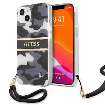 Guess Guess GUHCP13SKCABBK iPhone 13 mini 5.4 črno/črno trdo ohišje s kamuflažnim paščkom, kolekcija