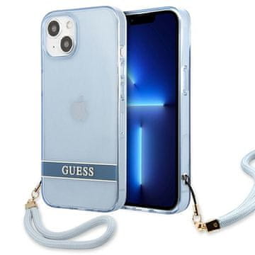 Guess Guess GUHCP13MHTSGSB trdi ovitek za iPhone 13 / 14 / 156.1 modro/modro s prosojnim paščkom