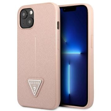Guess Guess GUHCP13SPSATLP iPhone 13 mini 5.4 roza trdi ovitek SaffianoTriangle Logo
