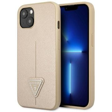 Guess Guess GUHCP13SPSATLE trdi ovitek za iPhone 13 mini 5.4 bež/bež SaffianoTriangle Logo