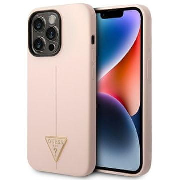 Guess Silikonski ovitek Guess GUHCP14XSLTGP za iPhone 14 Pro Max 6.7 roza, trikotni