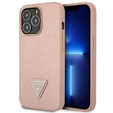 Guess Guess GUHCP14LPSATLP iPhone 14 Pro 6.1 roza trdi ovitek SaffianoTriangle Logo