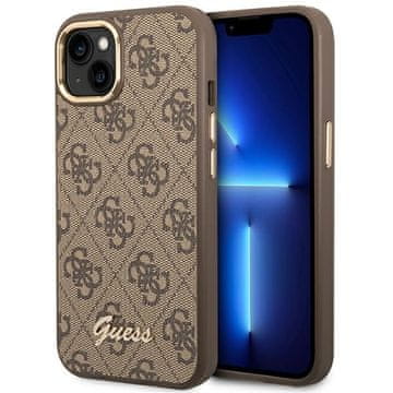 Guess Guess GUHCP14MHG4SHW trdi ovitek za iPhone 14 Plus/15 Plus 6.7 rjav/rjav 4G Vintage Gold Logo