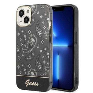 Guess Guess GUHCP14MHGBNHK trdi ovitek za iPhone 14 Plus / 15 Plus 6.7 črn/črn, ruta Paisley