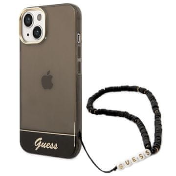 Guess Guess GUHCP14MHGCOHK iPhone 14 Plus/15 Plus 6.7 črno/črno trdo ohišje s prosojnim bisernim paščkom