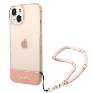 1 to 3 Ovitek Guess Za Iphone 14 Plus 15 Plus 6.7 Prozoren Pašek Za Telefon Pearl