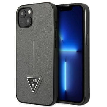 Guess Guess GUHCP14SPSATLG trdi ovitek za iPhone 14 / 15 / 13 6.1 srebrn/srebrn SaffianoTriangle Logo