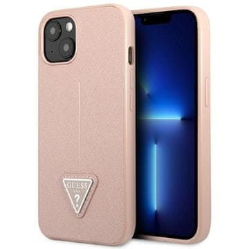 Guess Guess GUHCP14MPSATLP iPhone 14 Plus / 15 Plus 6.7 roza trdi ovitek SaffianoTriangle Logo