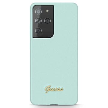 Guess Silikonski ovitek Guess z logotipom za Samsung Galaxy S21 Ultra, moder