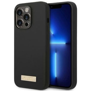 Guess Guess GUHMP14LSBPLK iPhone 14 Pro6,1 črno/črno trdo silikonsko ohišje z logotipom MagSafe