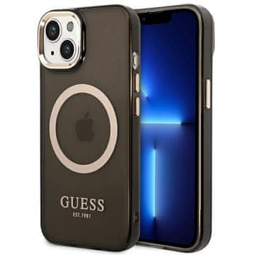 Guess Prozoren ovitek Guess MagSafe za iPhone 14 črne barve