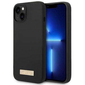 Guess Silikonski ovitek z logotipom MagSafe za iPhone 14 Plus, črne barve