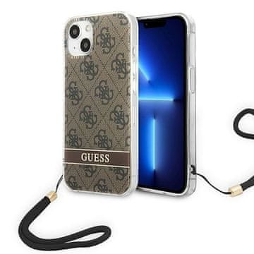 Guess Ovitek za iPhone 14 Plus Guess 4G s potiskom, rjav