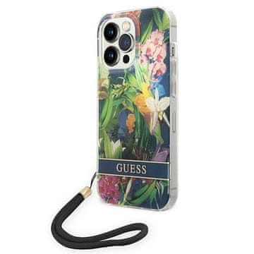 Guess Guess GUOHCP14XHFLSB iPhone 14 Pro Max6,7 moder/moder trdi ovitek s cvetličnim paščkom