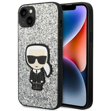 Karl Lagerfeld Ovitek za iPhone 14 Plus Karl Lagerfeld Bleščeči kosmiči Srebrna