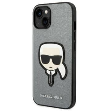 Karl Lagerfeld OVITEK KARL LAGERFELD HARDCASE ZA IPHONE 14 PLUS 15 PLUS SREBRNA SAFIANO