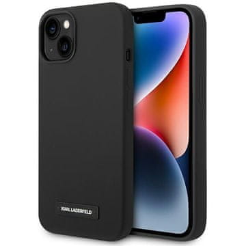 Karl Lagerfeld Silikonski ovitek Karl Lagerfeld MagSafe za iPhone 14 Plus, črne barve