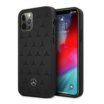 MERCEDES Usnjen ovitek Mercedes z zvezdastim vzorcem za iPhone 12 Pro Max, črne barve