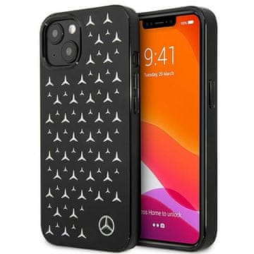 MERCEDES Trdi ovitek za iPhone 13 mini Mercedes, srebrn, z zvezdicami, črn