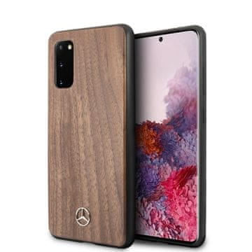 MERCEDES Ovitek za Samsung Galaxy S20 Mercedes Wood Line orehovo rjave barve