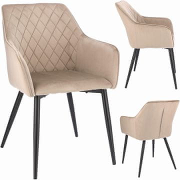 shumee APIS bež stol z žametnim oblazinjenjem