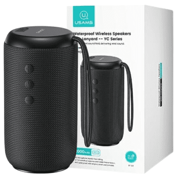 USAMS Brezžični zvočnik Usams YC serije Bluetooth 5.0 10W z vrvico za vstavljanje, črn/črn YC011YX01(US-YC011)