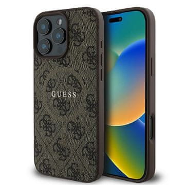 Guess Ovitek Guess MagSafe Classic Logo rjave barve za iPhone 16 Pro